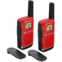 Los mejores  - Motorola T42 RED - Walkie Talkie PMR446- 16 Canales- Alcance 4 km- Rojo- 2 Unidades